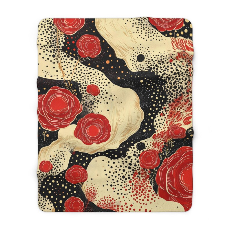 Cascading Roses Modern Chic Sherpa Blanket, a Cozy Luxe Throw, a Blend ...