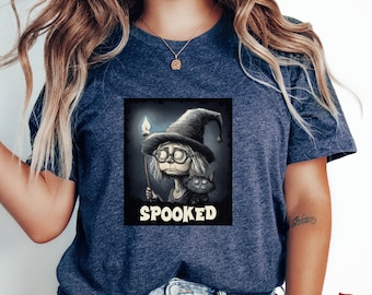 Spooked Witch T-Shirt, Fall Shirt, Halloween Shirt, Witch Shirt, Cat Shirt, Cat Lover Gift, Halloween Party, Halloween Witch, Spooky Season