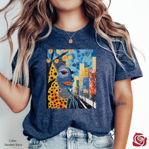Floral Cityscape Abstract Shirt, Retro Pop Art, Graphic Tee, Vintage Shirt, Abstract Shirt, Modern Art Shirt, Trippy Graphic Tee