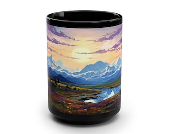 Denali Sunset Landscape Mug, Alaska National Park Gift