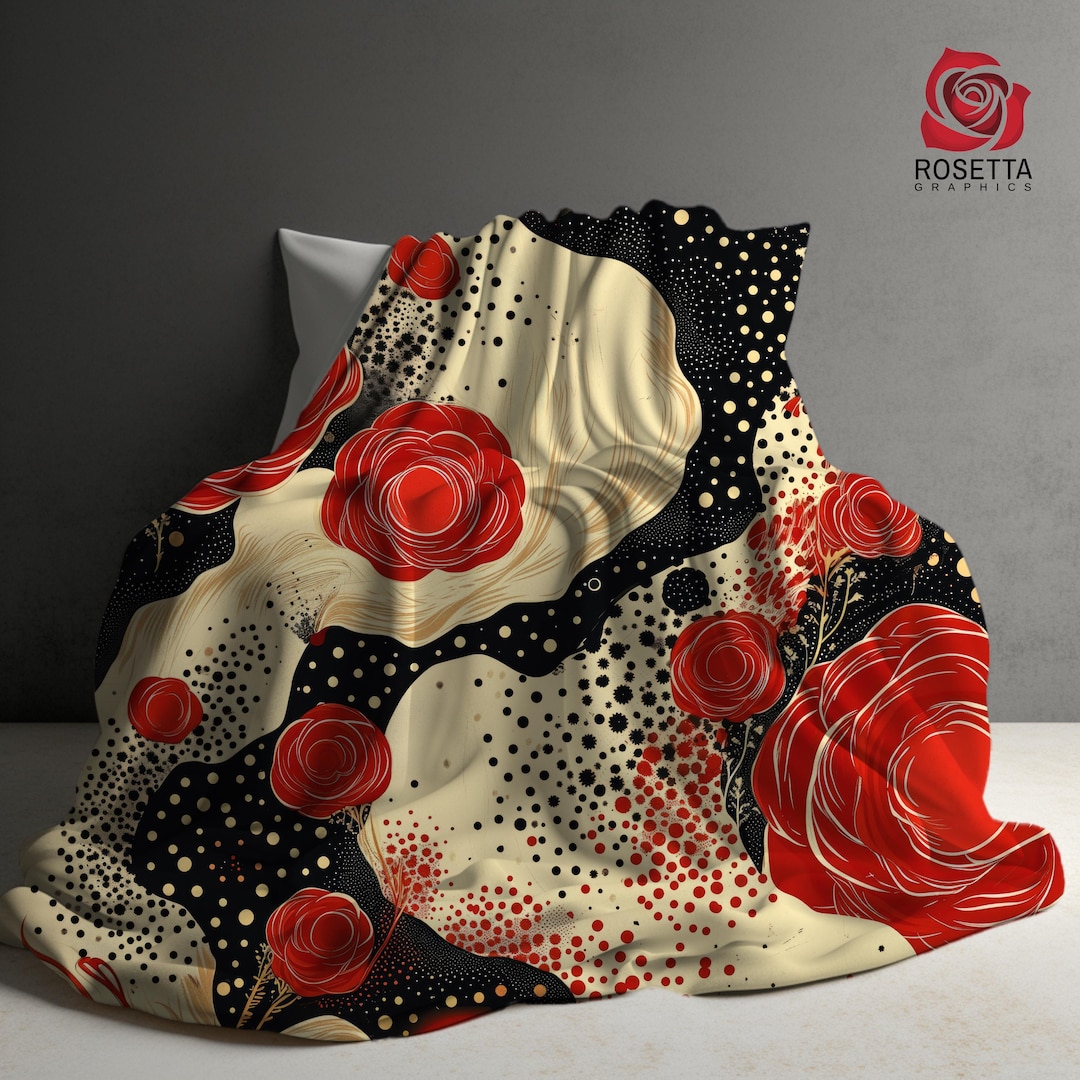 Cascading Roses Modern Chic Sherpa Blanket, a Cozy Luxe Throw, a Blend ...