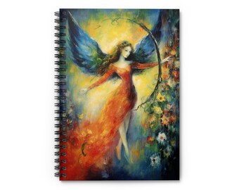 Flower Angel Spiral Notebook – This dreamy, abstract design blends romance & floral elements, perfect for capturing your thoughts in style.