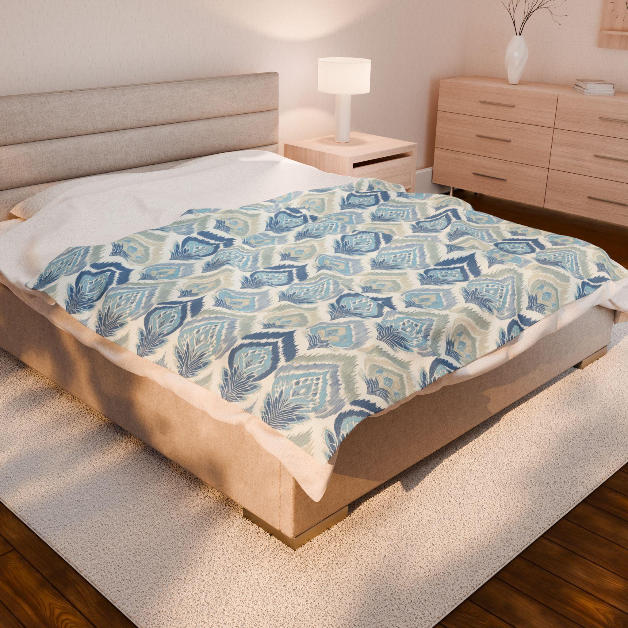 Blue Boho Blanket - Etsy