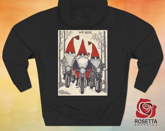 We Ride – Nordic Nisse Gnomes Motorcycle Folk Art Hoodie