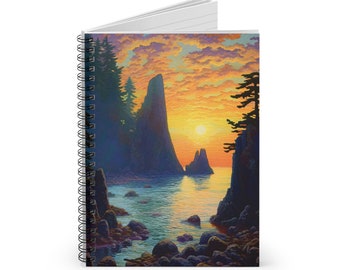 Olympic National Park Spiral Notebook, National Park Gift, Nature Diary, Spiral Notebook, Outdoor Adventure, Travel Memoir, Forest Notebook