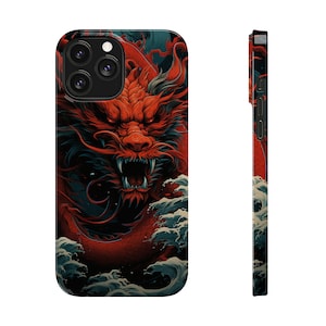 iPhonehoesje Japanse draak, prachtige telefoonhoes Japan Art voor 16 15 14 13 12 11 X XR XS 8 7 Slim Mini Plus Pro Max