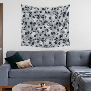 Soccer Ball Wall Tapestry Aesthetic, Athlete College Tapestry, Soccer Tapestry, Tapestry Gift for Soccer Player, Dorm Room Decor, Game Room