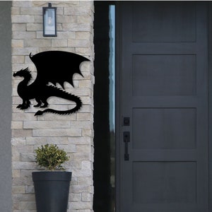 Dragon Metal Wall Art, Large Metal Wall Art for Game Room, Gift for Dragon Lover, Outdoor Metal Wall Art Large, Dragon Them Home Decor Gift