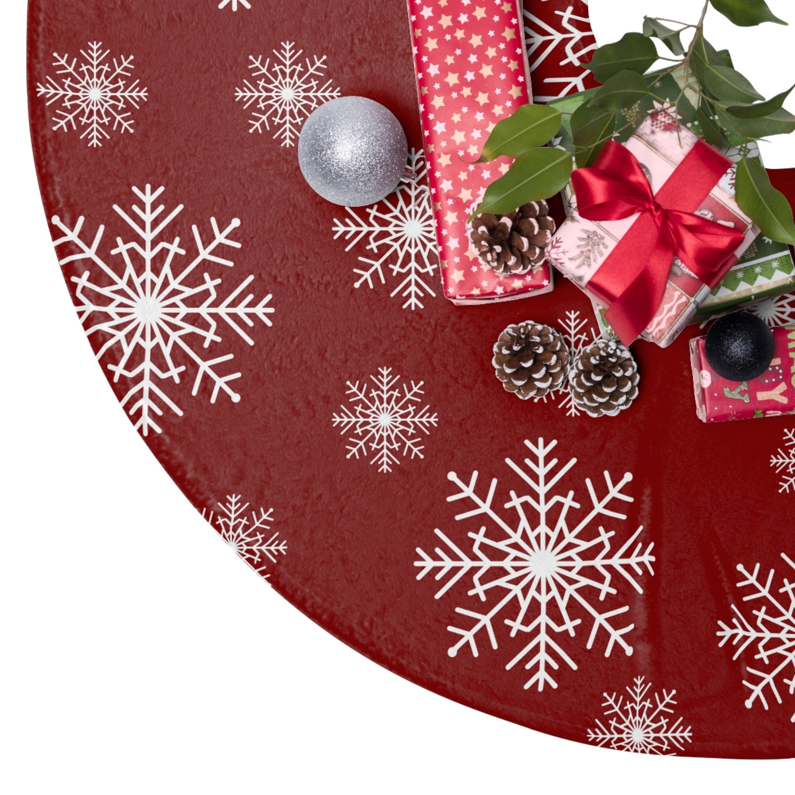 Snowflake Christmas Tree Skirt 
