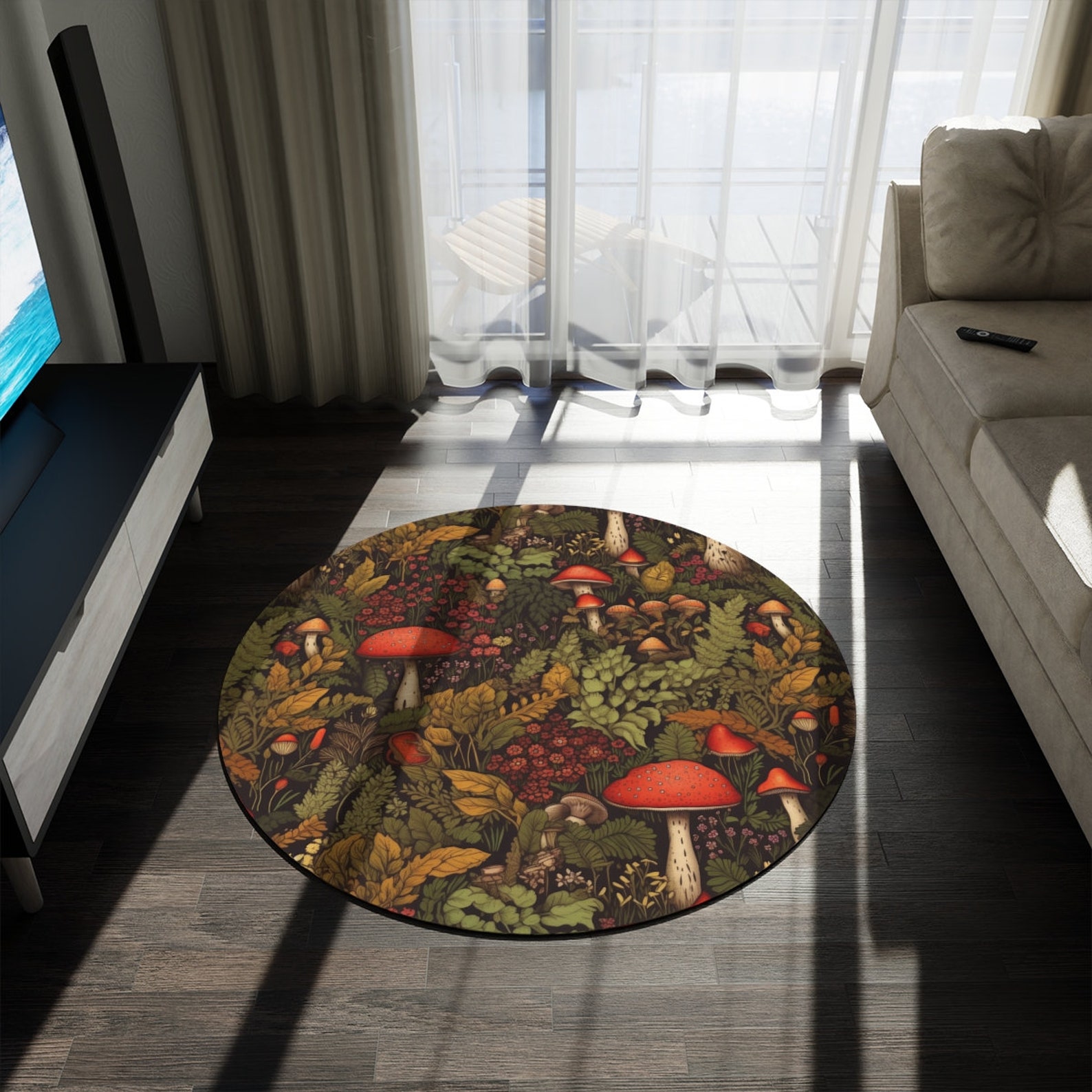 Cottagecore Mushroom Rug Nature Inspired Large Area Rugs for Etsy