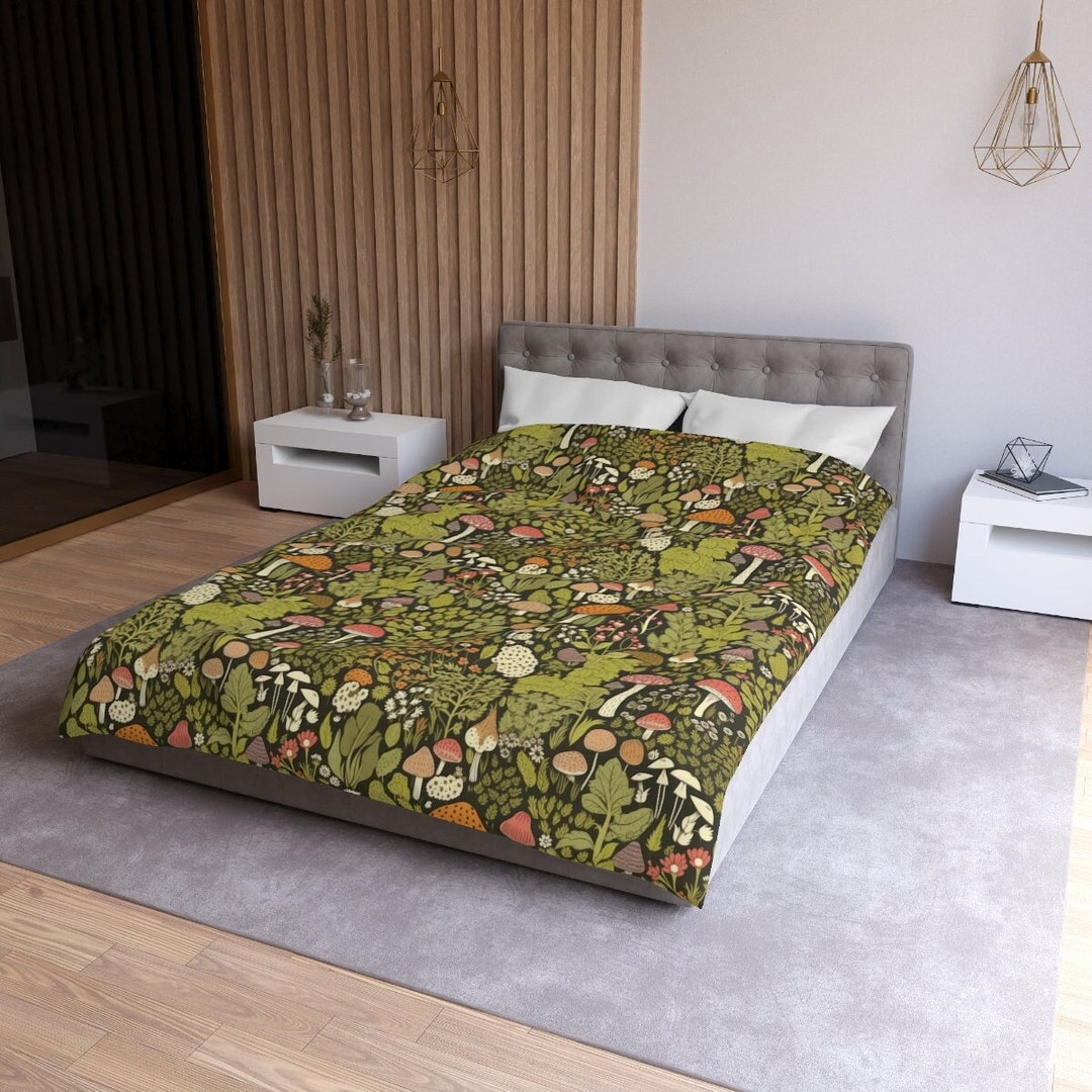 Cottagecore Mushroom Bedding Set, Comforter or Duvet Cover, Goblincore ...