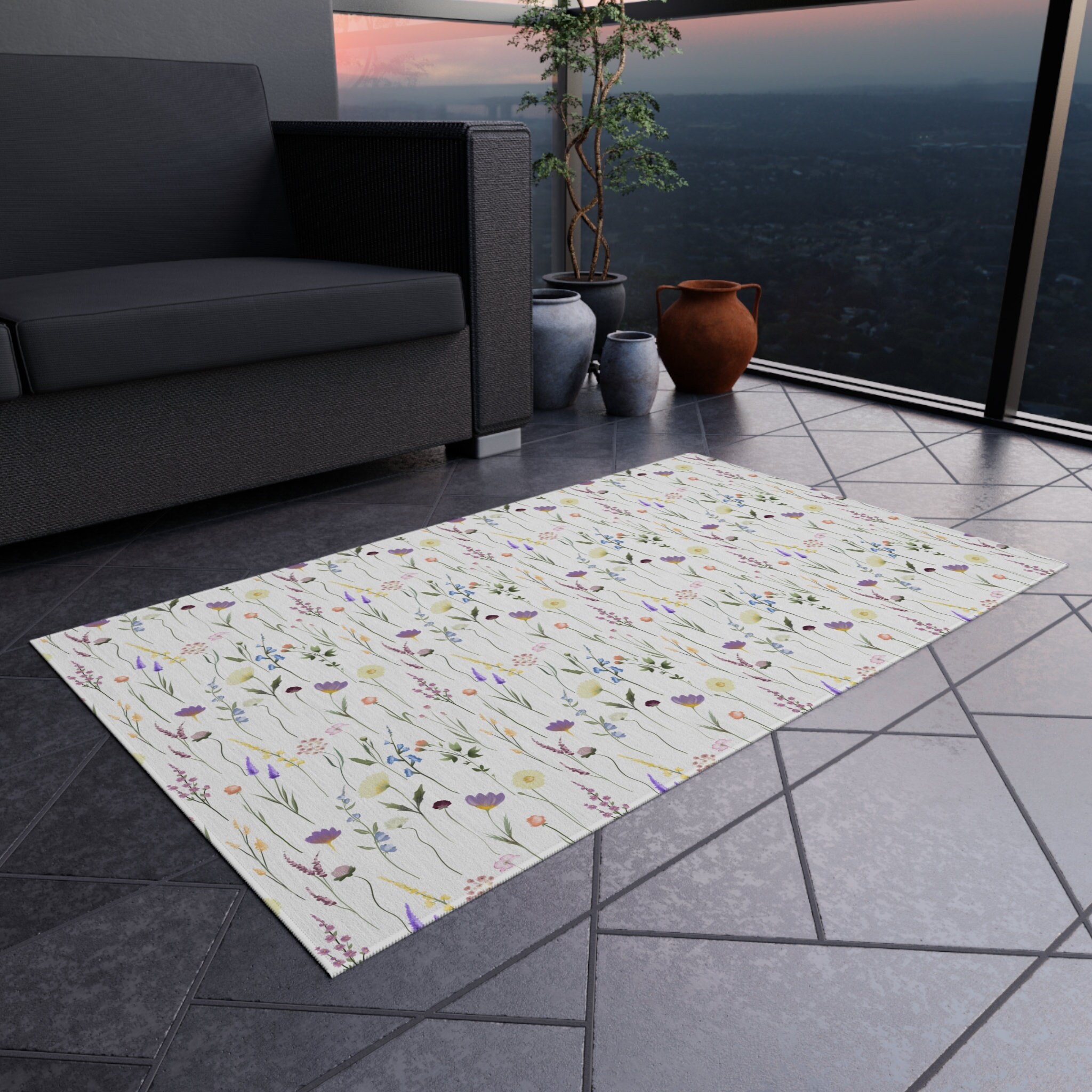 Discover Vintage Rétro Fleur Tapis