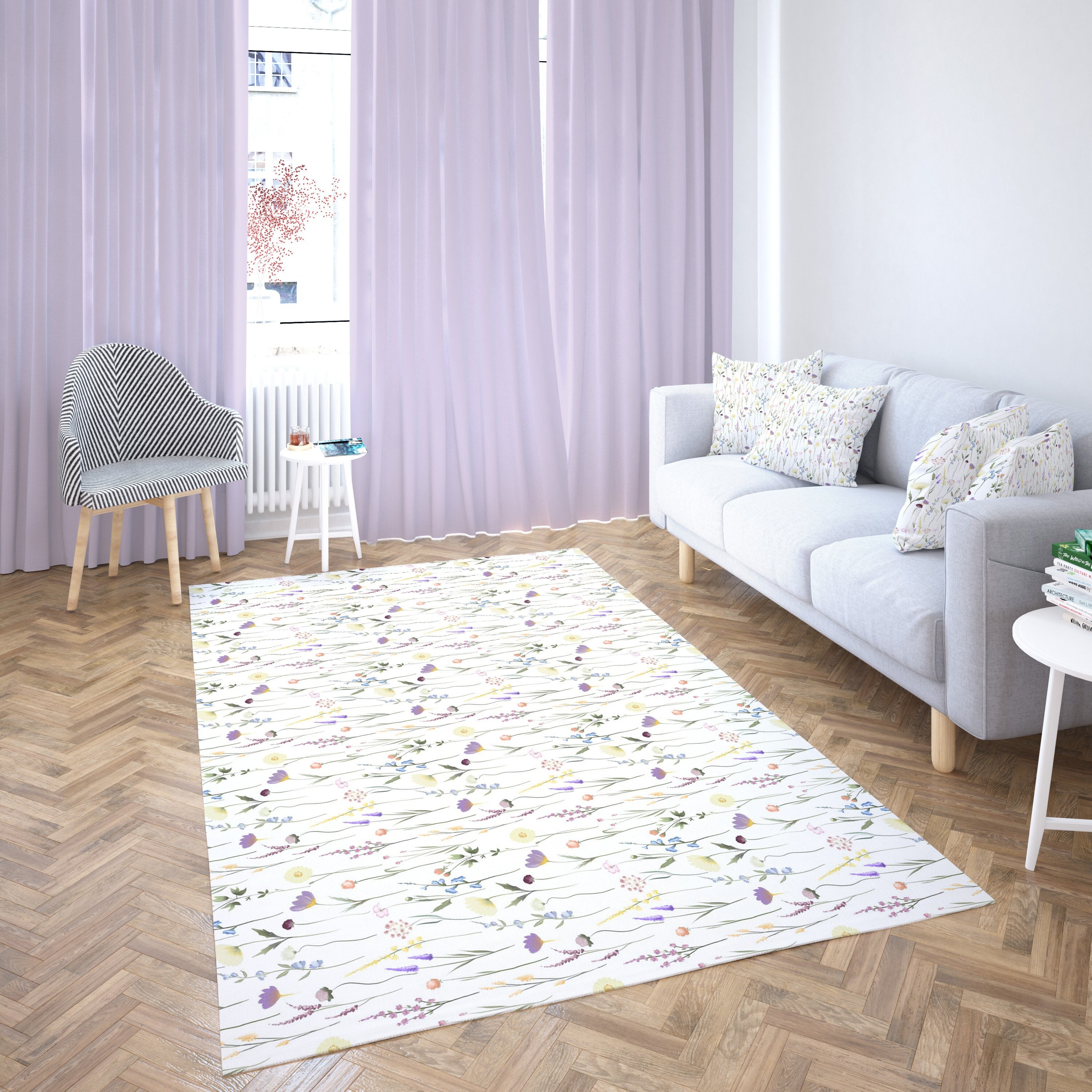 Discover Vintage Rétro Fleur Tapis