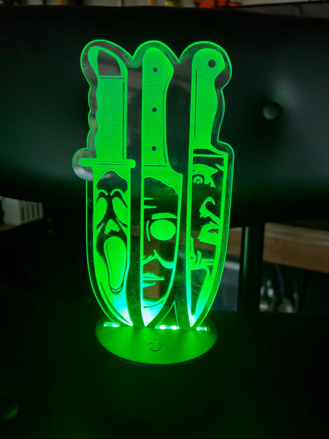 Halloween Knife Character Acrylic Led Base Display Color Etsy