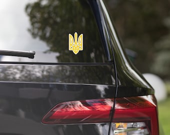 Ukraine Trident Coat of Arms Sticker, Ukrainian Trizub, Ukrainian Car Sticker
