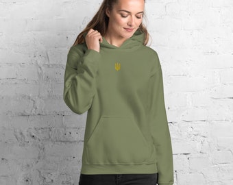 Ukraine woman hoodie | Embroidered hoodie | Ukrainian Tryzub Military hoodie | Ukraine trident hoodie | Zelenskiy hoodie