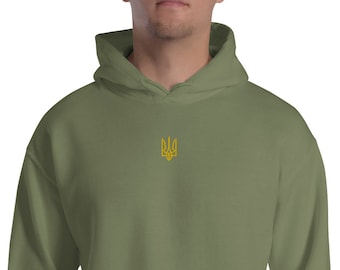 Ukraine man hoodie | Embroidered hoodie | Ukrainian Tryzub Military hoodie | Ukraine trident hoodie | Zelenskiy hoodie