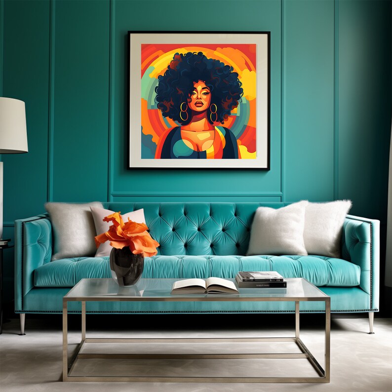 Black Woman Art, Black Girl Wall Art, Afrolatina Art, Digital Art Print