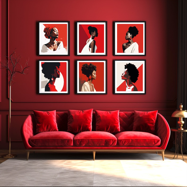 Black Woman Art, Black Girl Wall Art, Digital Art Print, AI Art, Black