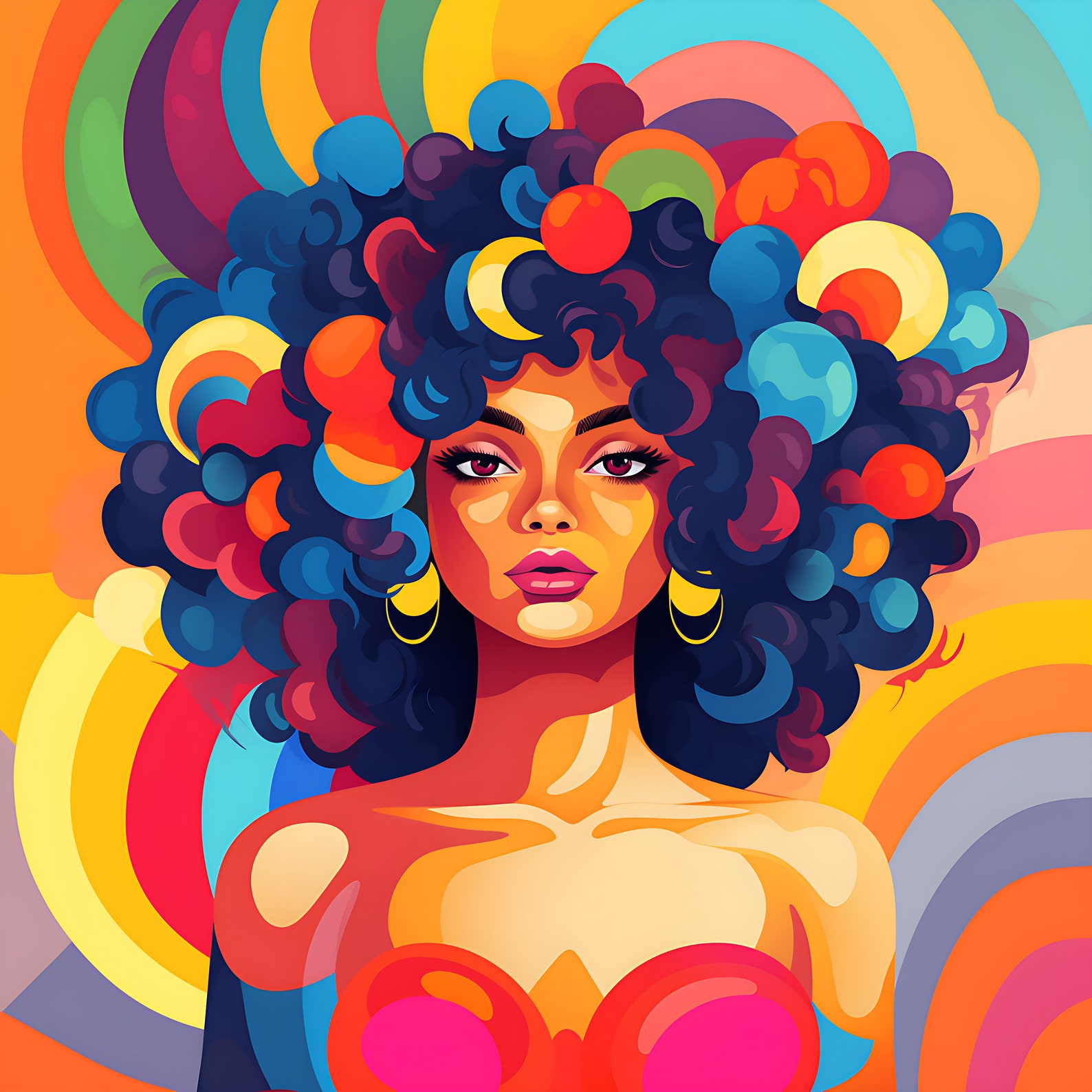 Black Woman Art, Black Girl Wall Art, Afrolatina Art, Digital Art Print