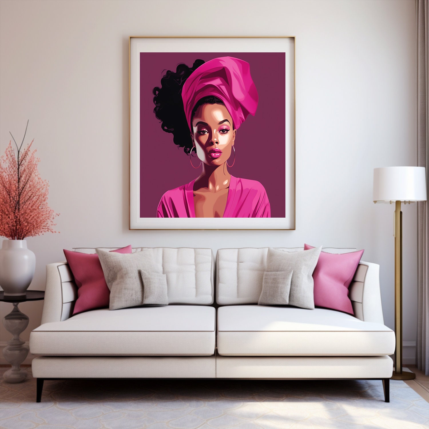 Pink Glam Black Woman Art Black Girl Wall Art Digital Art - Etsy
