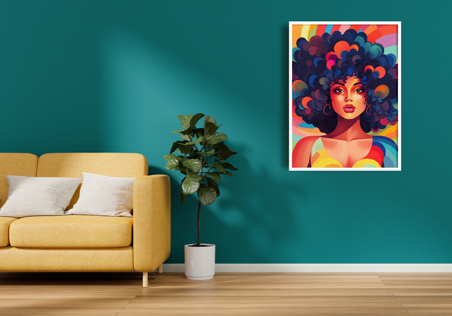 Black Woman Art, Black Girl Wall Art, Afrolatina Art, Digital Art Print