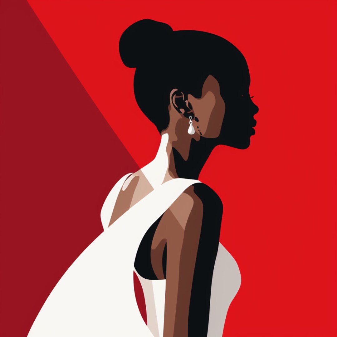 Black Woman Art, Black Girl Wall Art, Digital Art Print, AI Art, Black