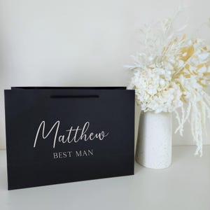 Black Gift Bag | Best Man Proposal Gift Bag | Groomsman Gift Bag | Bridesmaid Gift Bag | Birthday Gift Bag | Luxury Wedding Bags