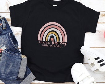 Camiseta juvenil The Best Day, atuendo con letra sutil, atuendo a juego para padres e hijos