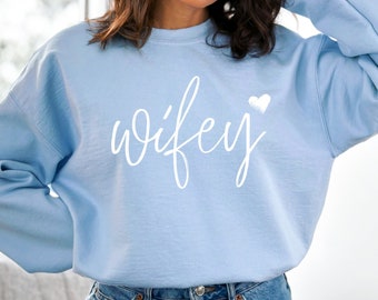 Sudadera esposa, suéter lindo esposa, regalo para la novia, regalo de compromiso, camisa de nuevo cónyuge, regalo de boda