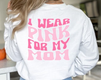 Llevo sudadera rosa para mi mamá, suéter del mes de concientización sobre el cáncer de mama