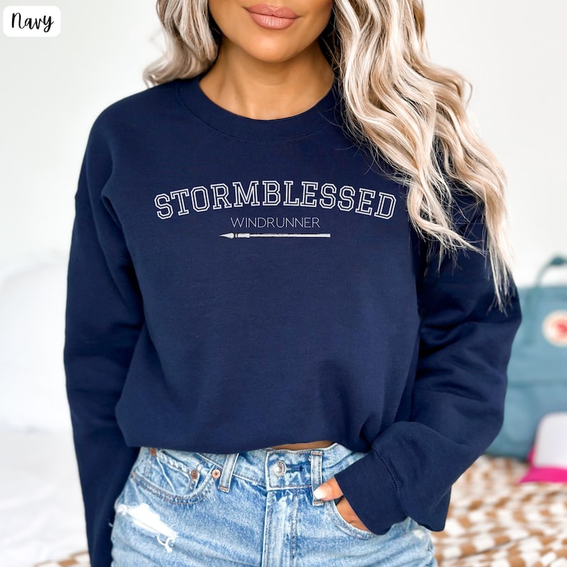 Kaladin Stormblessed Sweatshirt, Stormlight Archive, Cosmere, Windrunner, Knights Radiant, Brandon Sanderson Navy