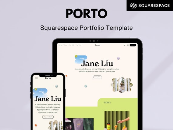 Squarespace portfolio template, Squarespace portfolio website template for designers, UX portfolio template, Website template for designers