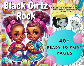 Black Girls Rock Coloring Book: 40+ Meditative Pages (Digital Download PDF)