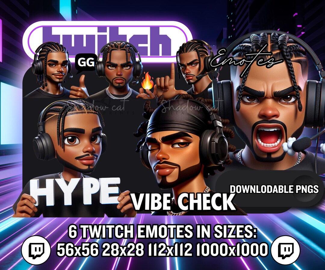 Emotes Bossman Black Man Gamer Twitch Emotes – PNG Instant Download - Etsy Australia