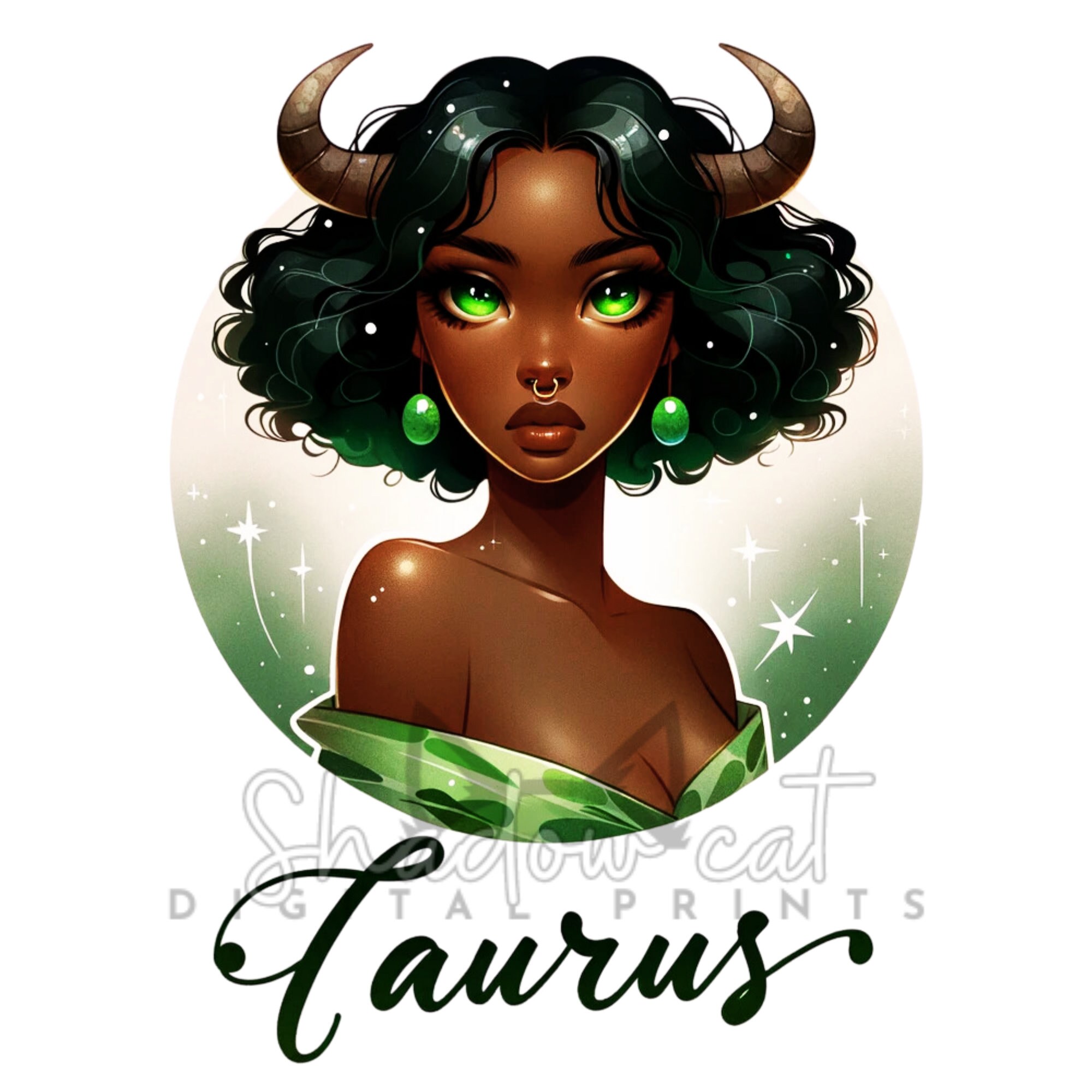 Taurus Black Girl Clipart, Astrology Zodiac Sign (digital Download) - Etsy