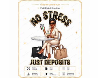 Black Woman PNG, Luxury High Fashion Planner Sticker, Black Girl Clipart