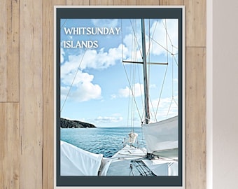 Whitsundays Sailing Queensland Australia Travel Art Digital Print