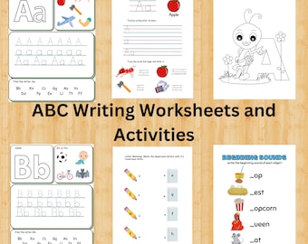 Pre-School/Kindergarten ABC Writing Worksheets and Activities (92 Pages)
