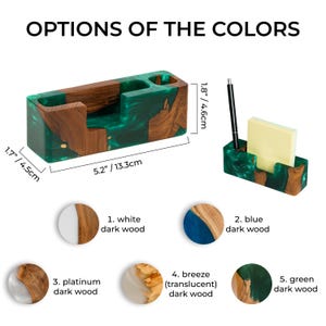 Cadeaux en bois avec porte-notes et porte-stylo pour avocats. Organiseur de bureau en résine, idées cadeaux pour un collègue image 3