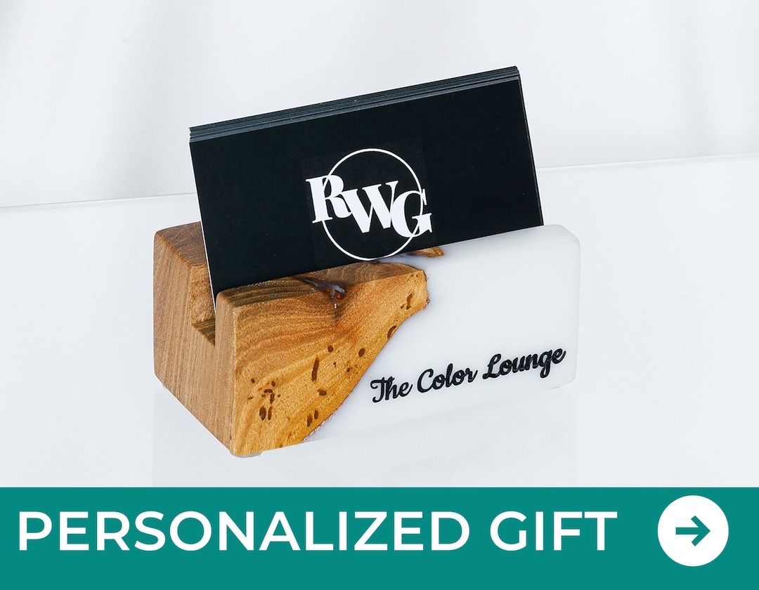 Cute BUSINESS CARD HOLDER With Engraving. Personalized Gifts Etsy