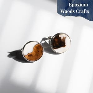 Formal Bowties and Unique Cufflinks from resin and wood. Wedding groom bowtie as fathers day gift for dad