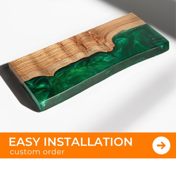 Live Edge Epoxy Wood Shelf Etsy