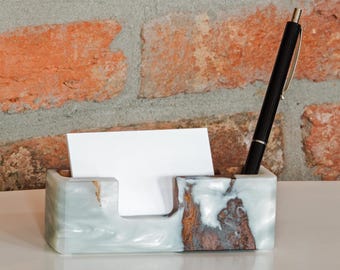 Porte-notes adhésif en bois avec cadeau pour avocat en résine époxy. Organiseur de bureau personnalisé - présentoir pour cartes, porte-stylo, cadeaux d'entreprise