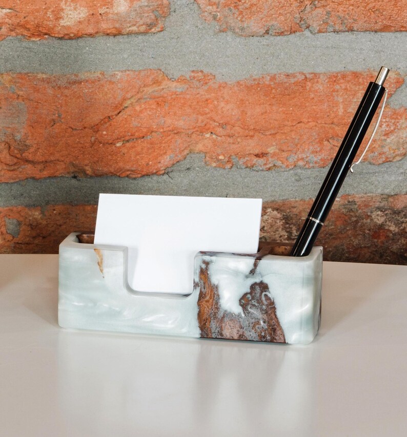 Cadeaux en bois avec porte-notes et porte-stylo pour avocats. Organiseur de bureau en résine, idées cadeaux pour un collègue image 8
