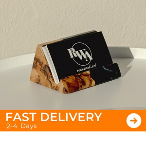 Ästhetischer Visitenkartenhalter, Telefonständer und Kartendisplay. Handgemachte Geschenke für beste Freundinnen