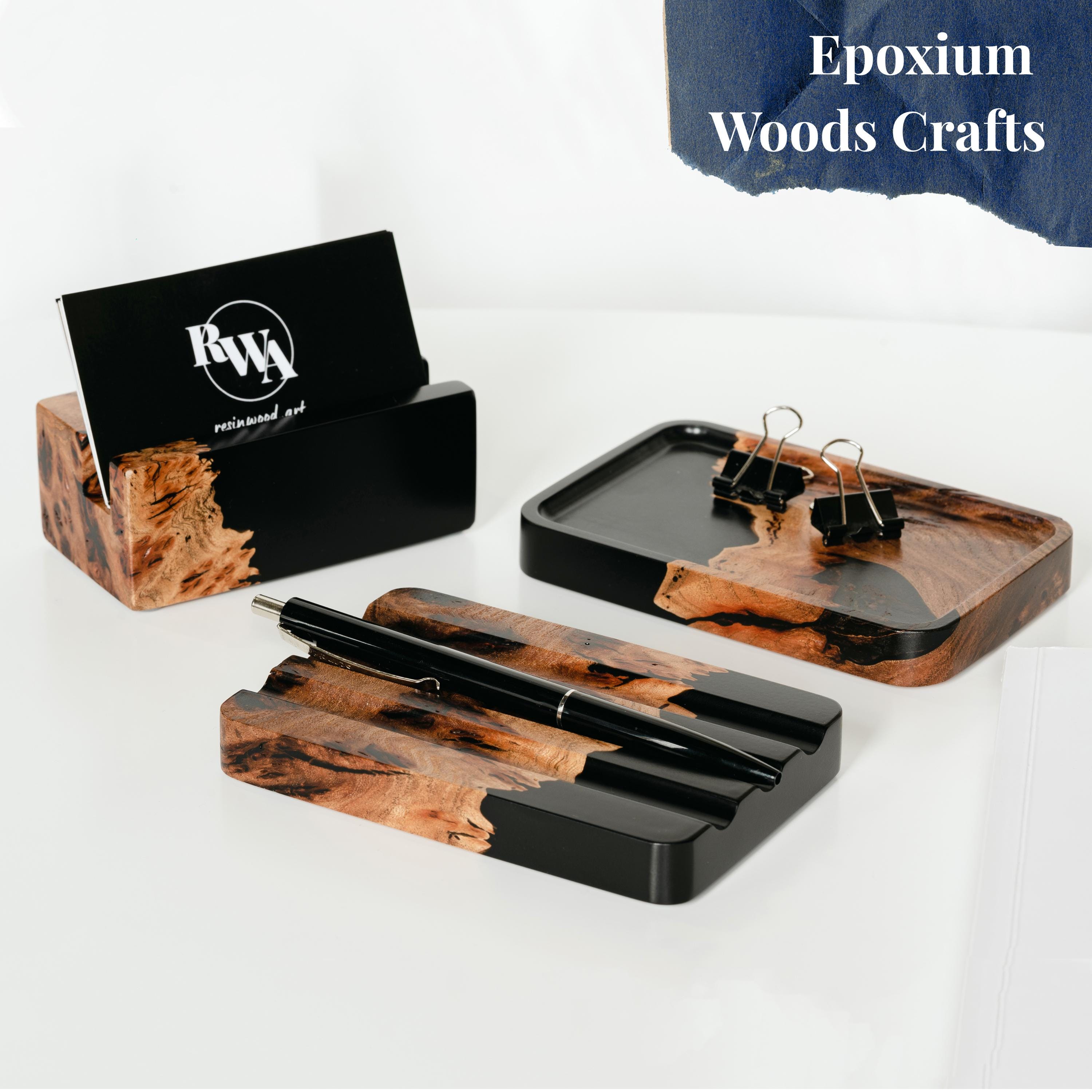 OFFICE DESK ACCESSORIES: business card holder, catchall tray, pen holder. Personalized gifts for young adult women