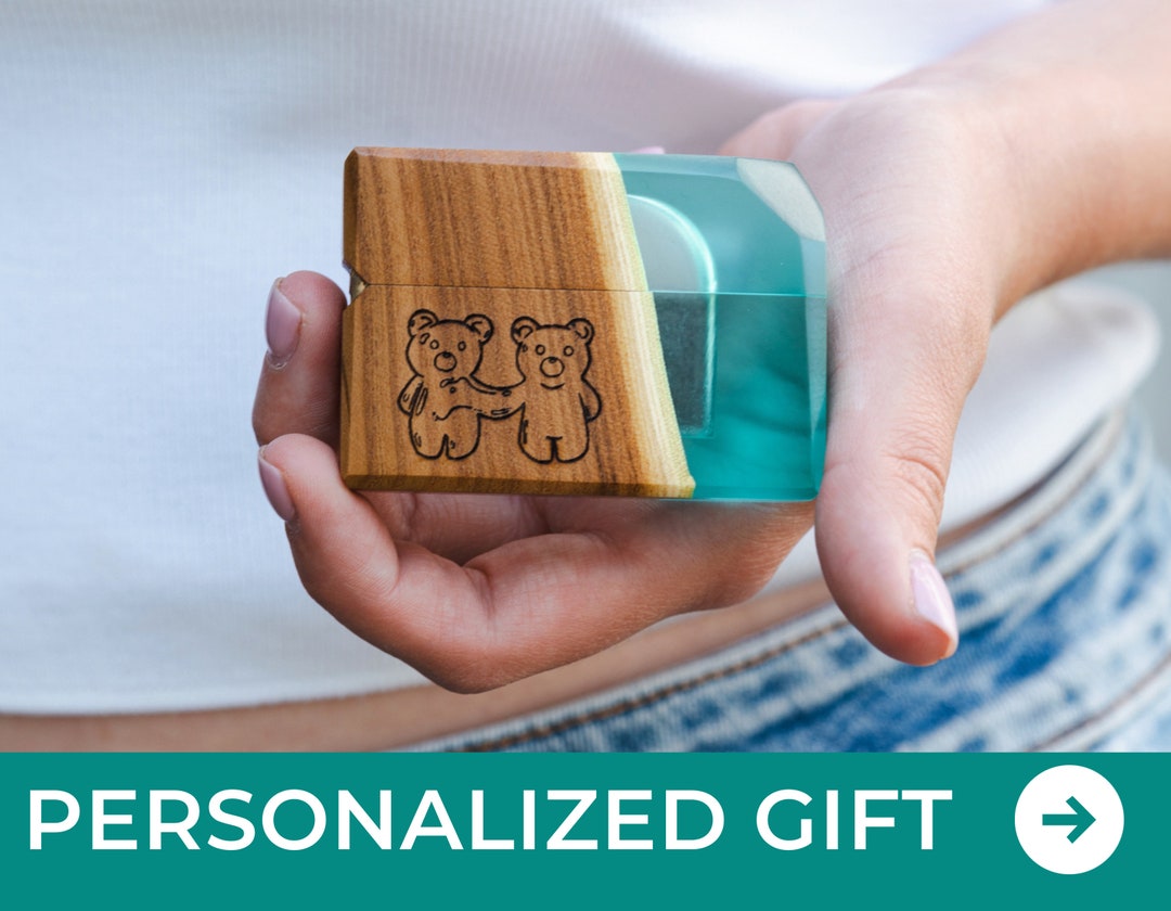 Ocean Blue Engagement Ring Box With Personalized Engraving. Etsy