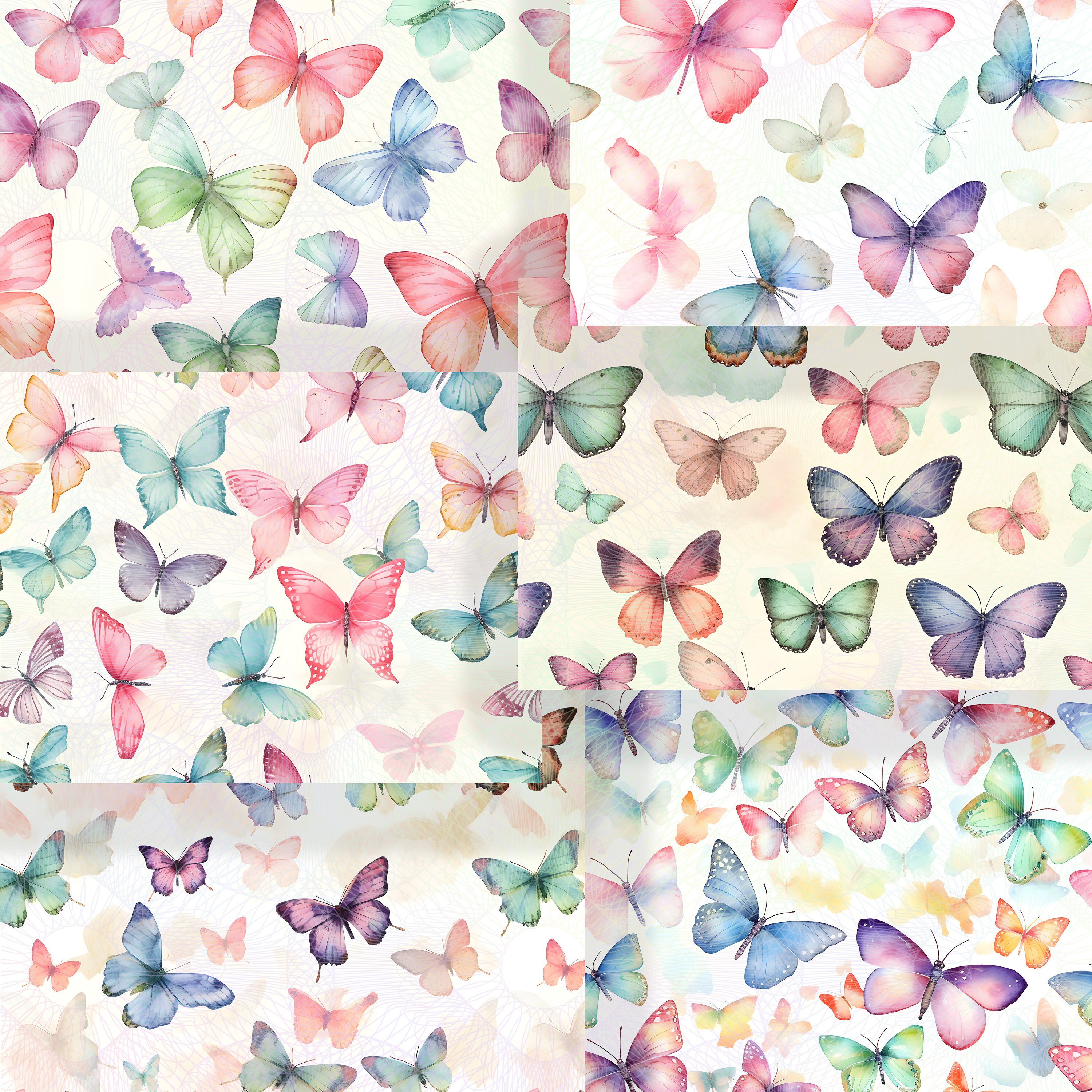 Butterfly Digital Paper: Fantasy Seamless Patterns (digital Download ...