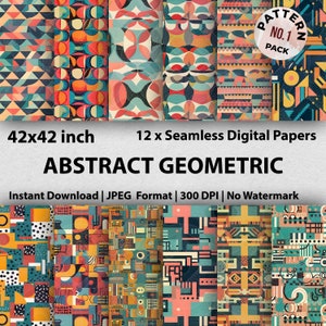 Colorful Modern Abstract Digital Paper Scrapbook Pack Seamless Digital Print Download Abstract Digital Scrapbooking Background Print Pack
